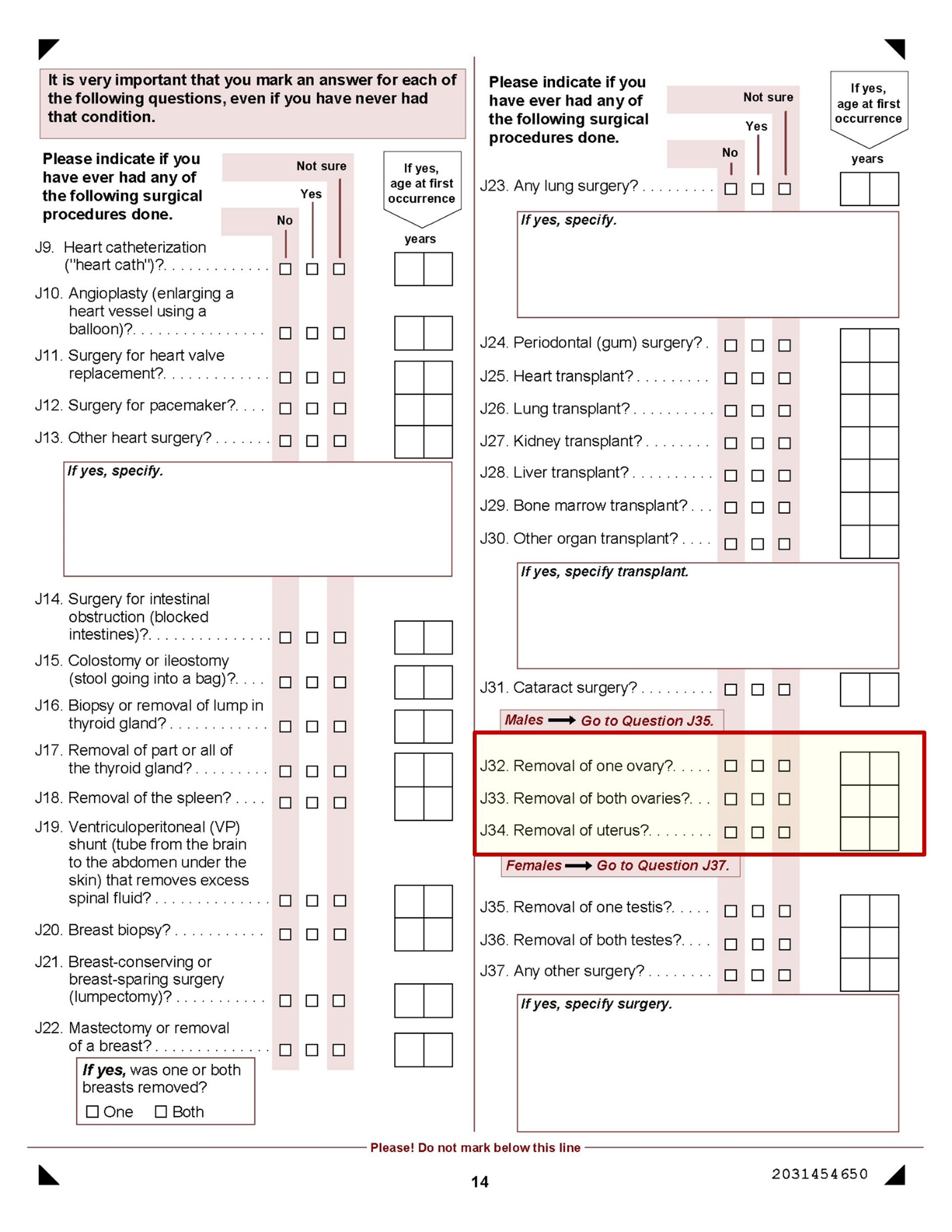 Follow-up 4 survey (2007) Questions J32-34