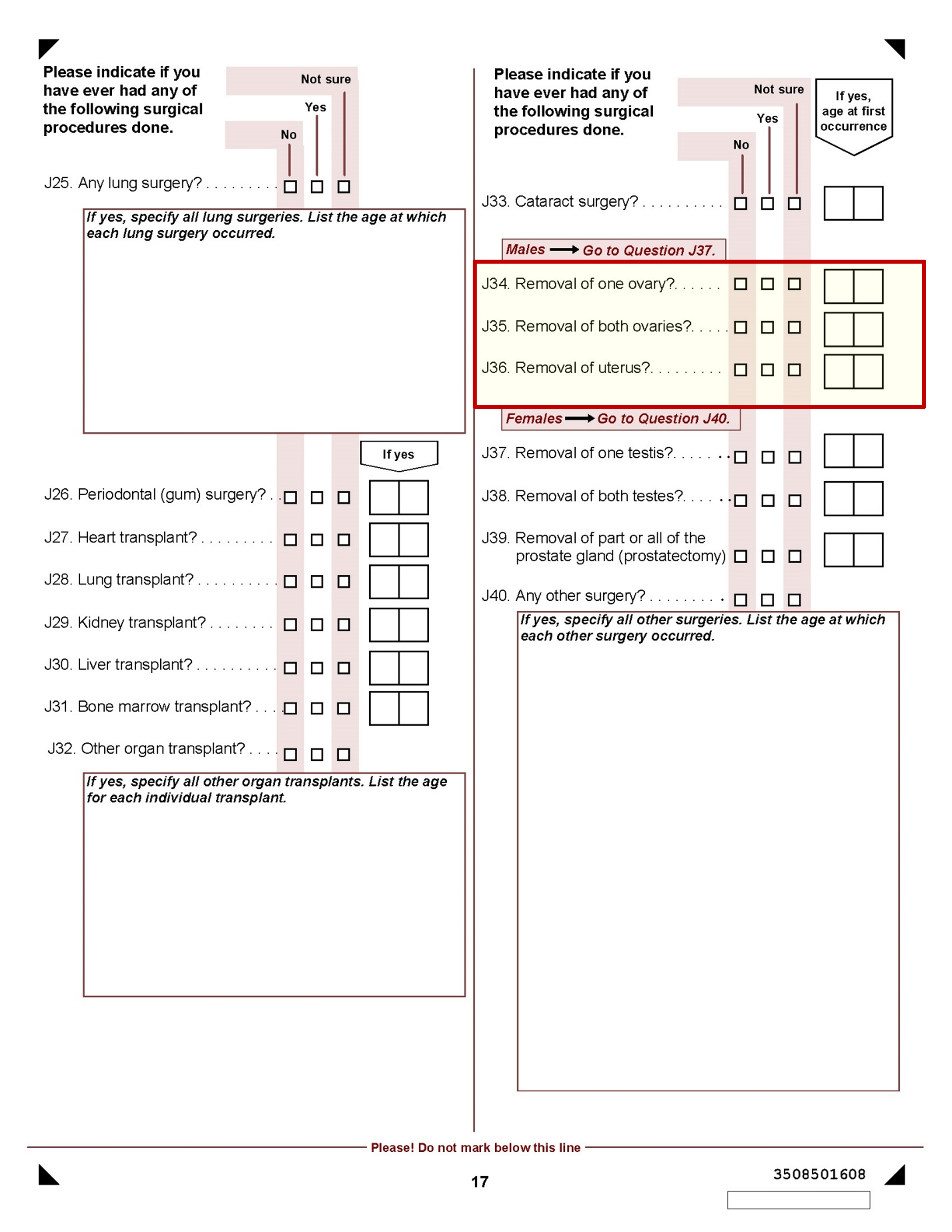 Follow-up 5 survey (2014) Questions J34-36